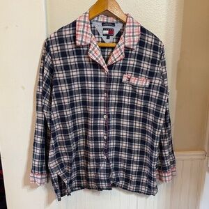 Tommy Hilfiger Navy and Pink Plaid Shirt